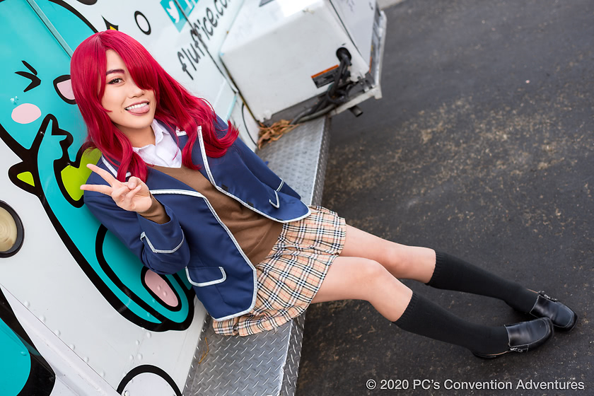 princessyuuumi cosplaying as Rindou Kobayashi from Food Wars at Anime Los Angeles